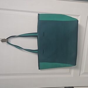 SUMMERSALT Neoprene Perfect Beach Tote Colorblock Green Summer Water Resistant
